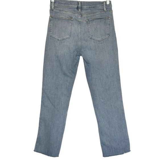 FRAME Le High Straight Raw Edge Crop Jean Size 29 in Alemany Light Wash - Picture 4 of 10